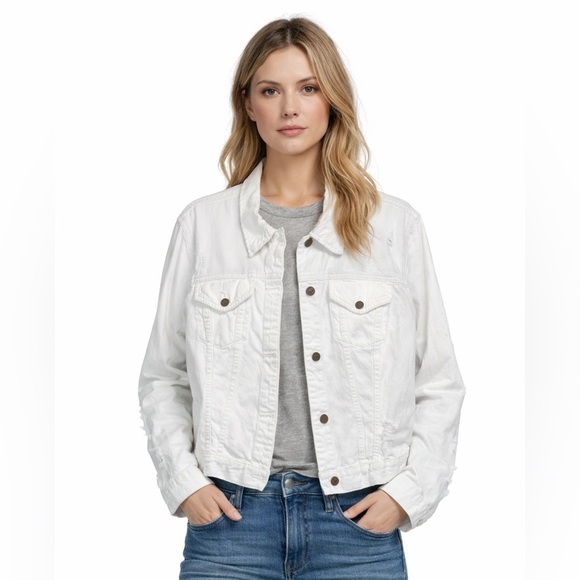 Denim & Supply Ralph Lauren Jackets & Blazers - Ralph Lauren Denim & Supply White Distressed Jean Jacket XL